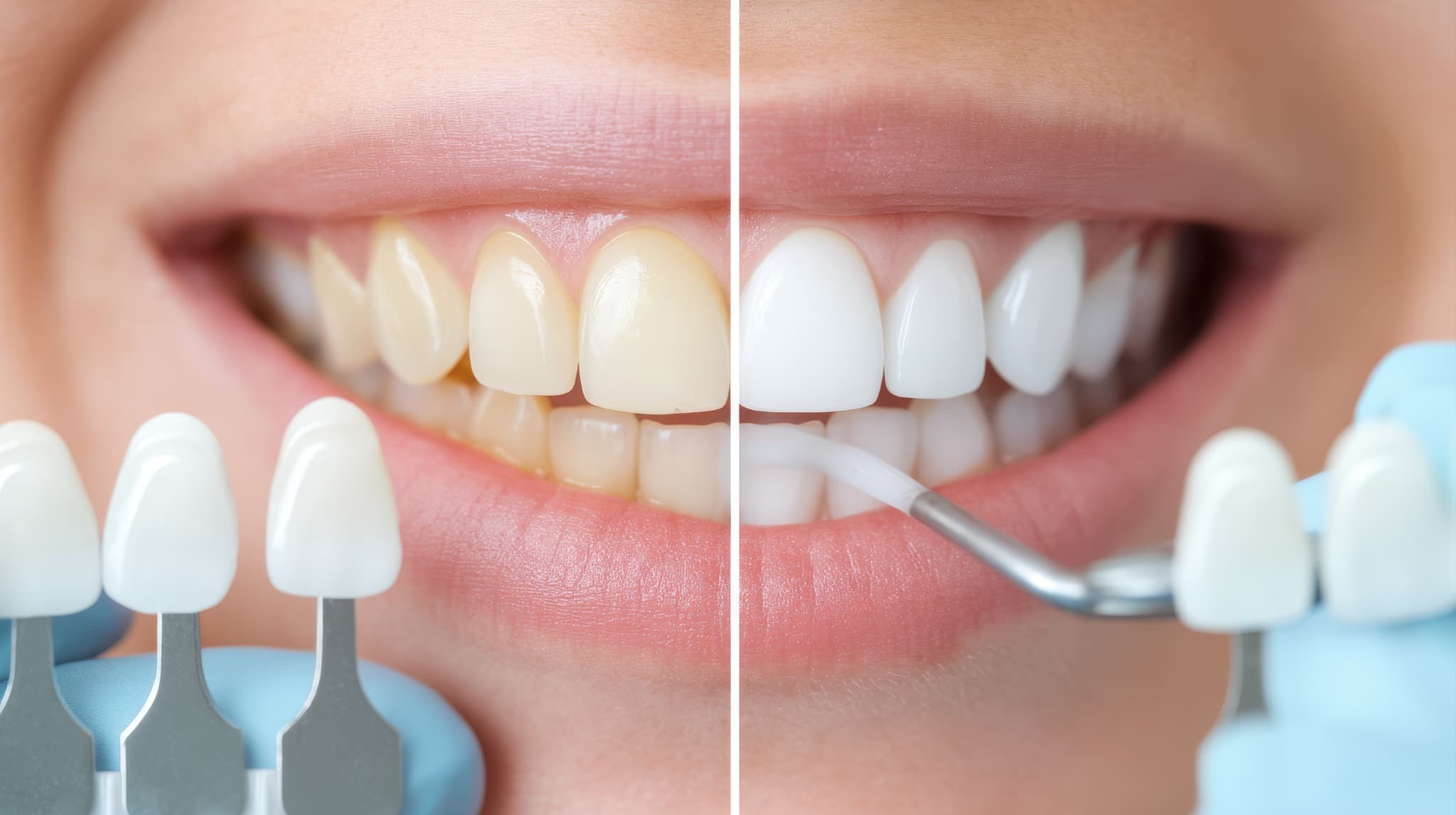 審美歯科で前歯をきれいにする方法を説明するイメージ